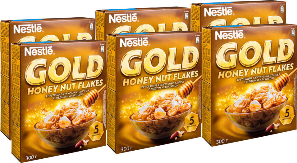 Nestle gold honey nut flakes. Сухой завтрак Nestle Gold с медом 300г. Нестле Голд хлопья с медом и арахисом. Кукурузные хлопья Голд. Хлопья Нестле с медом.